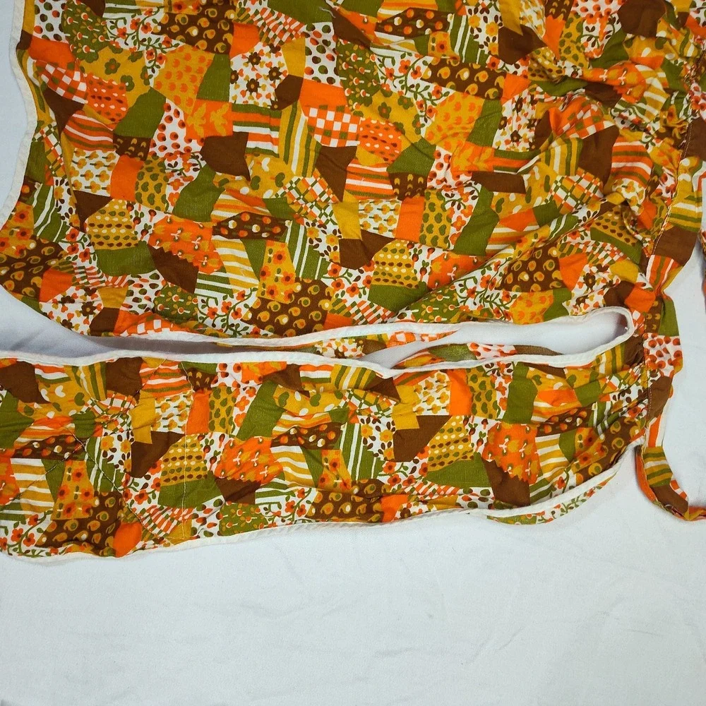 Skilcraft apron with potholders kitchen cooking 70's retro housewife USA